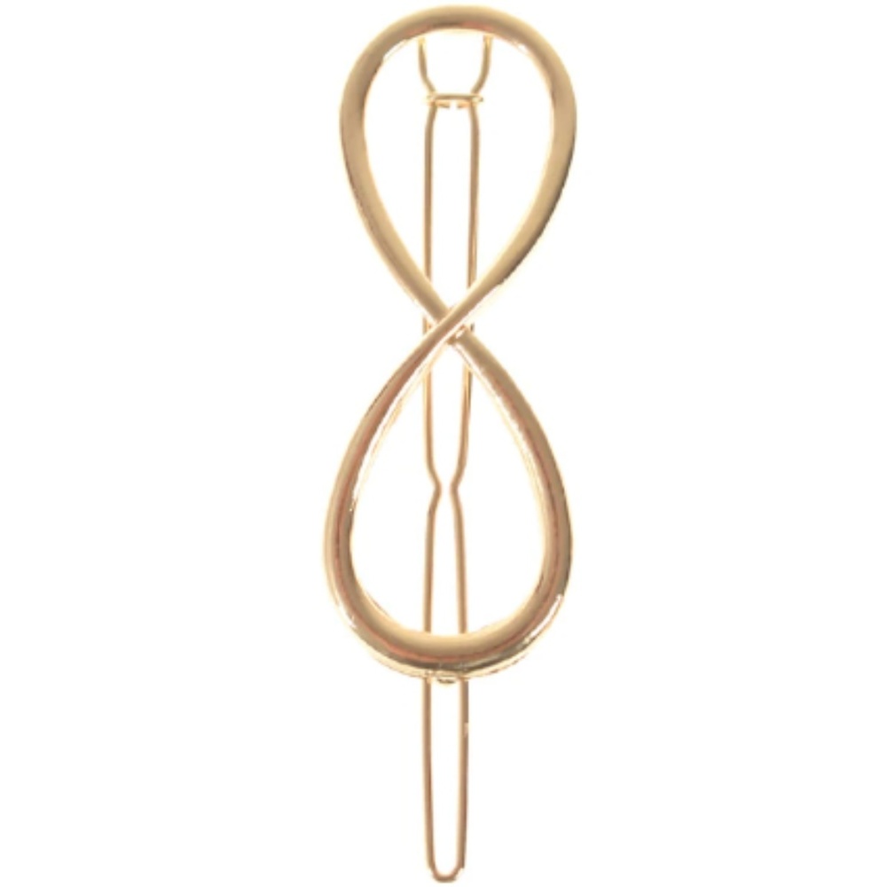 Infinity gold toned hair clip barrette